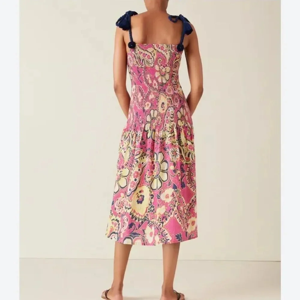 Figue Millie‎ Floral Boho Multicolor Sleeveless Midi Dress XS